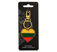 Heart-shaped keychain in Lithuanian tricolor Heart-shaped keychain in Lithuanian tricolor
